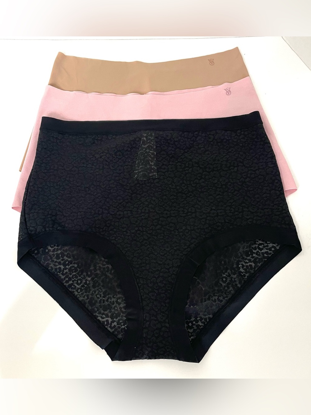 NWT Lot Of 3 Victoria's Secret Panties High Waist Slip Brief Panty No Show Sz M